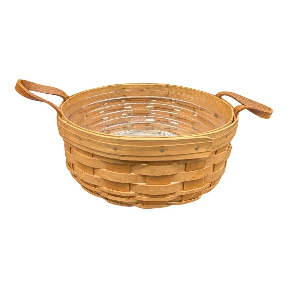 VTG Longaberger Round Handwoven‎ Basket 10